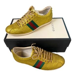 Gucci Men’s Glitter Gold Bambi Sneaker